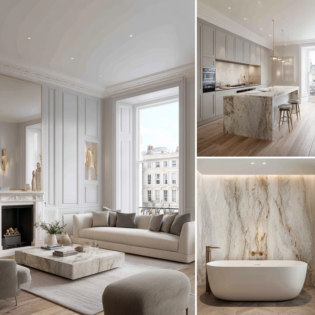Knightsbridge apartment refurbishment at Chevalier House, Brompton Road, Central London