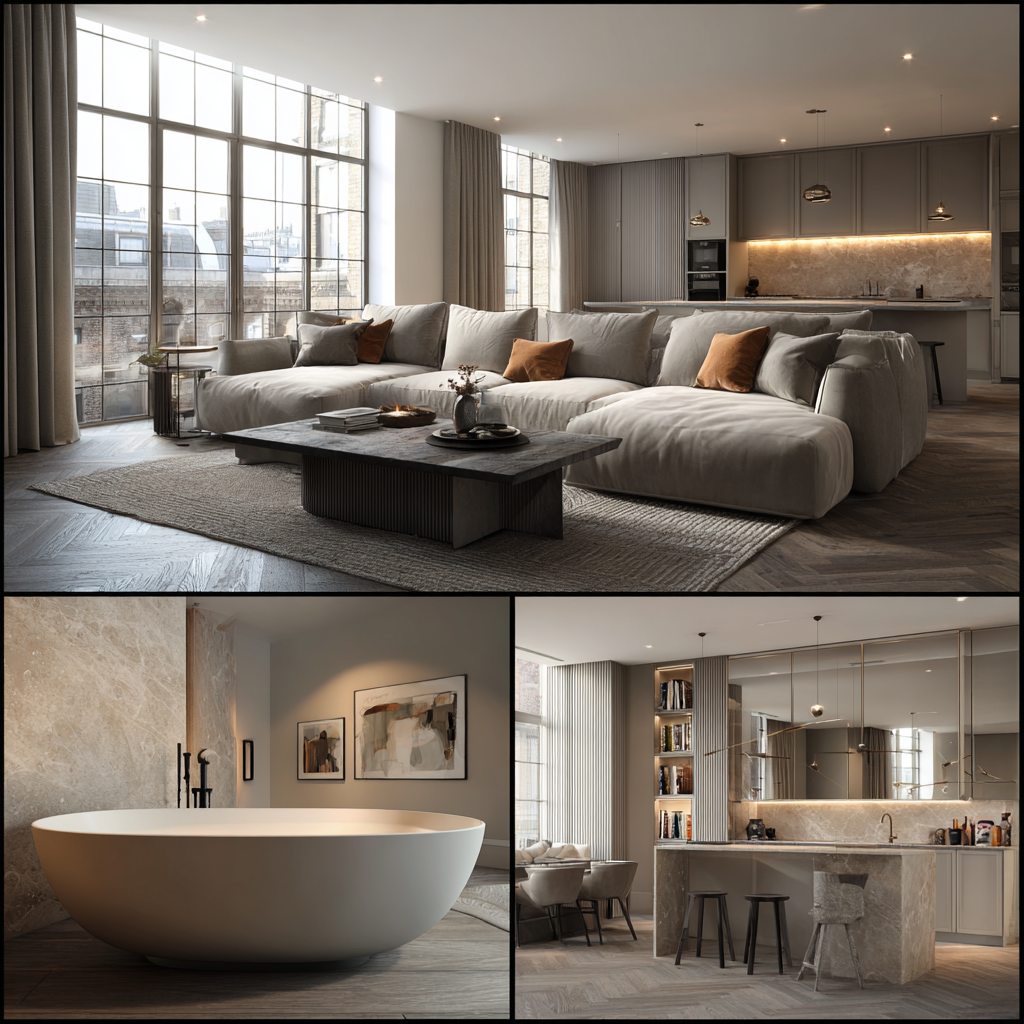 50 Grosvenor Street Mayfair apartment - Georgian reception room with restored panelling and bespoke kitchen