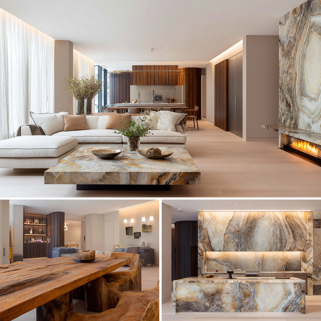 9 Thorburn House Belgravia - minimal one-bedroom apartment with white oak floors and honed limestone bathroom