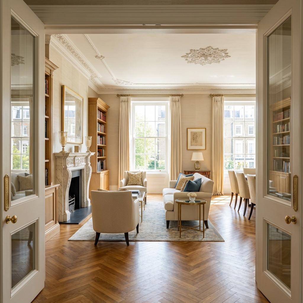 Steel beam installation during structural works in North London